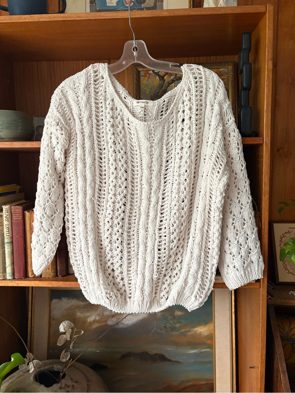 Boho Crochet Pull Over Knit Sweater S/M